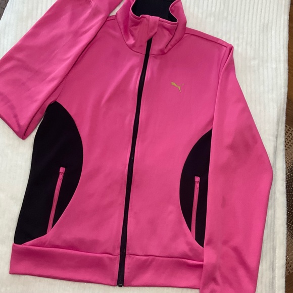 Puma Sport Lifestyles Women’s Pink Full Zip Collared Sweatshirt - Picture 3 of 8